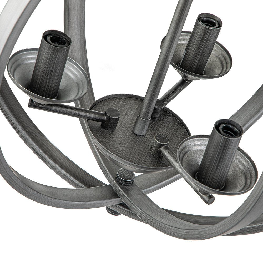 Modern 4-Light Iron Geometric Globe Cage Pendant Light
