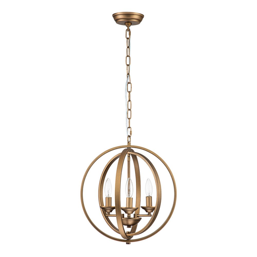 Modern 4-Light Iron Geometric Globe Cage Pendant Light