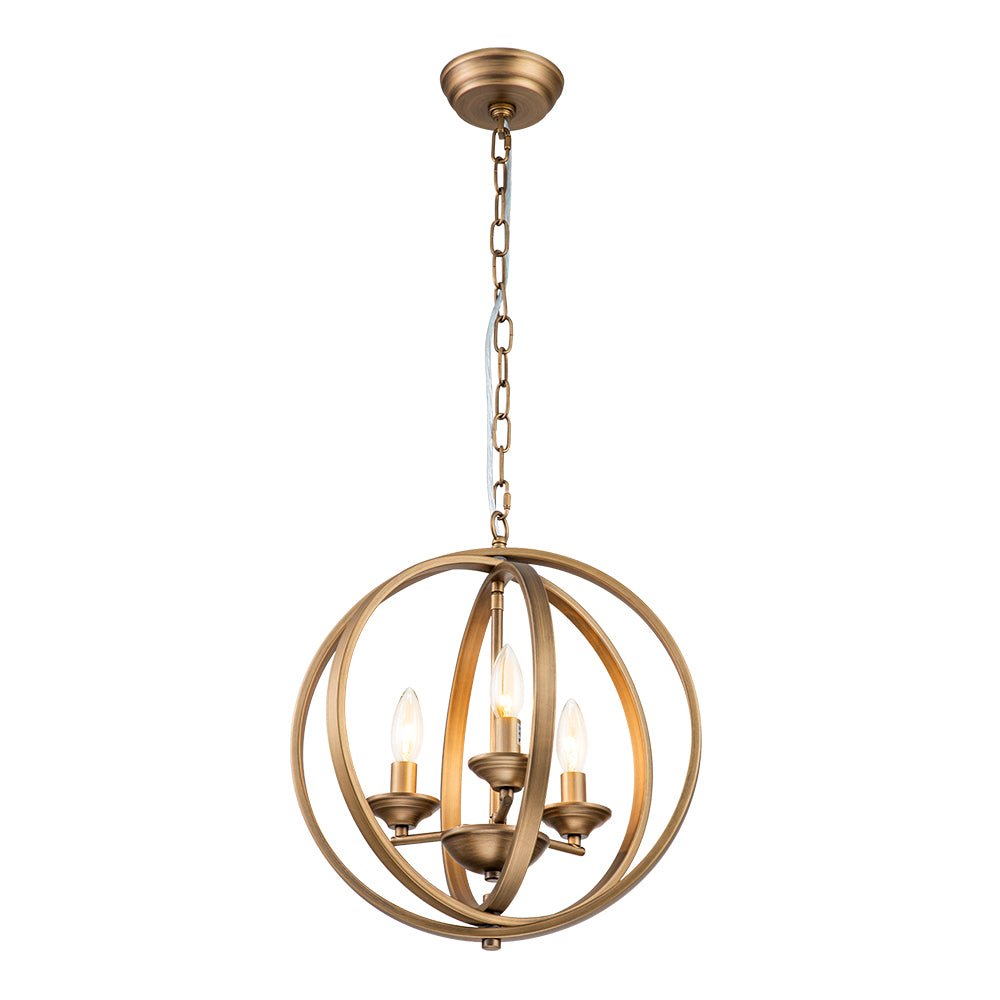 Modern 4-Light Iron Geometric Globe Cage Pendant Light