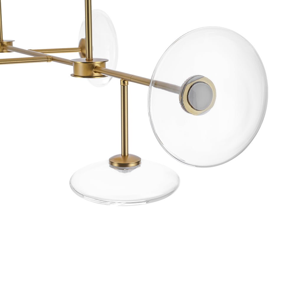 Modern 6-light Clear Glass Dimmable LED Linear Island Chandelier