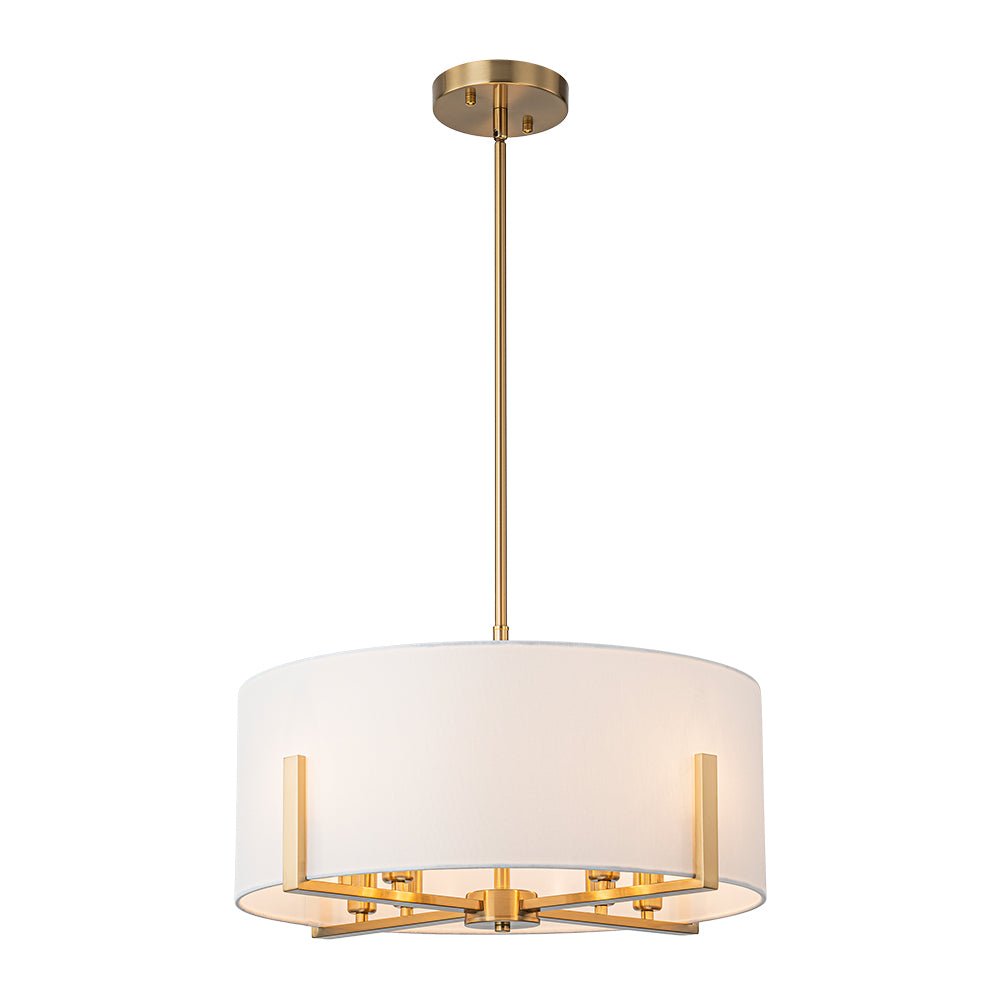 Modern 8-Light Wide Drum Fabric Cage Chandelier