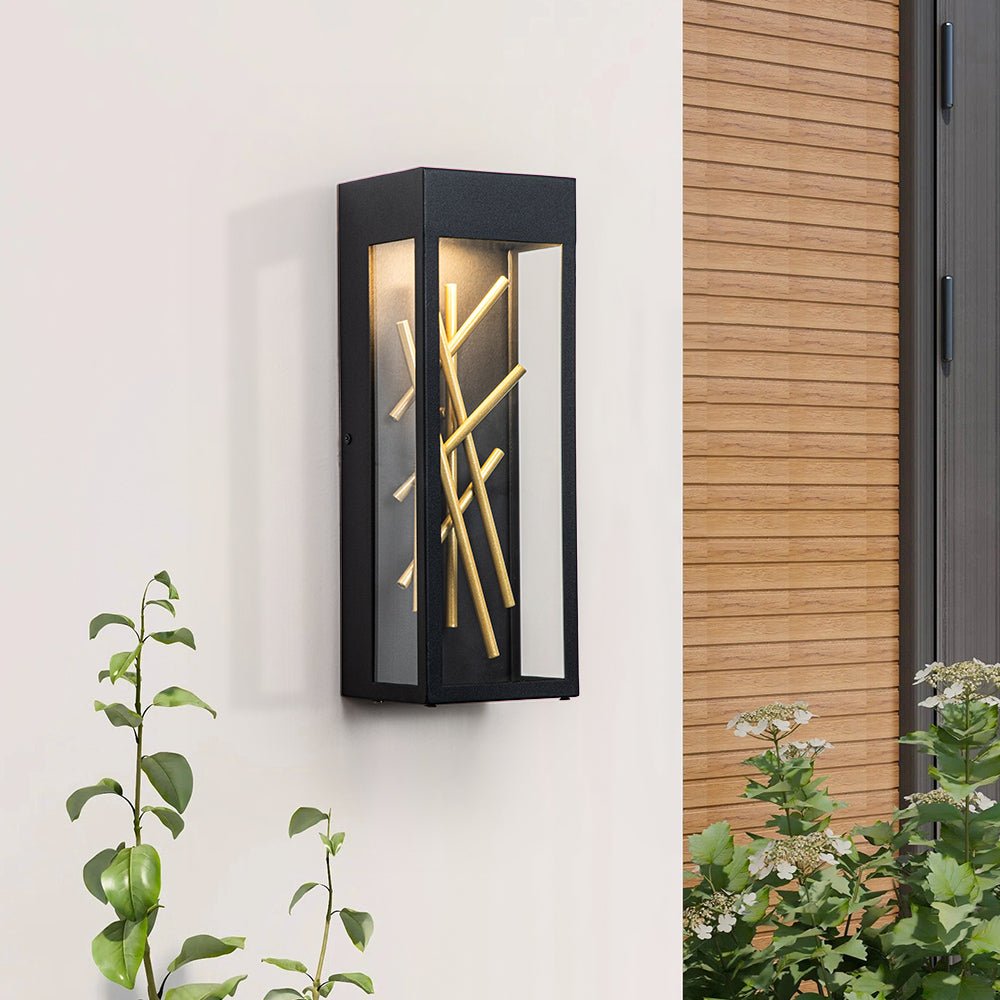 Modern Black Rectangular Box Outdoor LED Wall Sconce