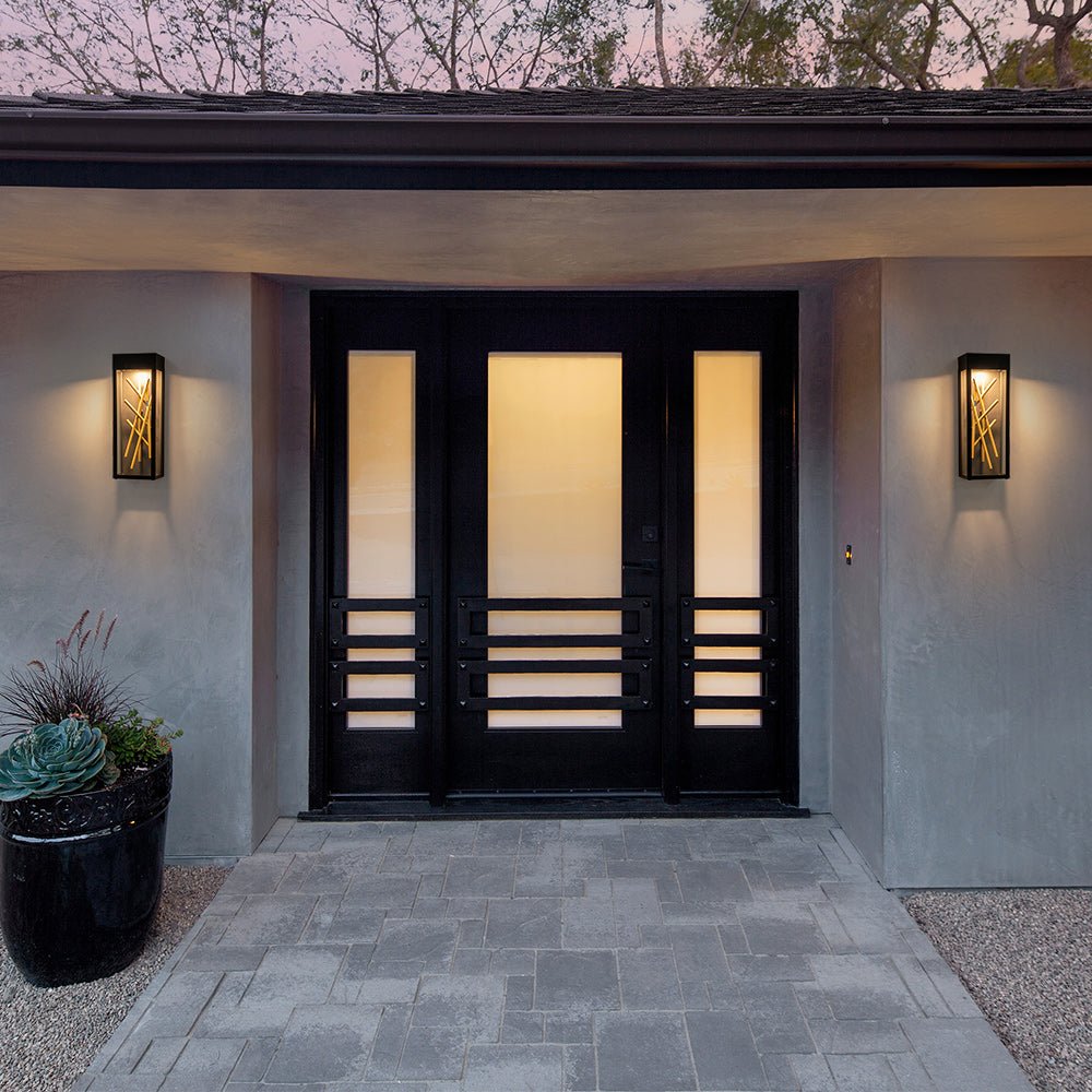 Modern Black Rectangular Box Outdoor LED Wall Sconce
