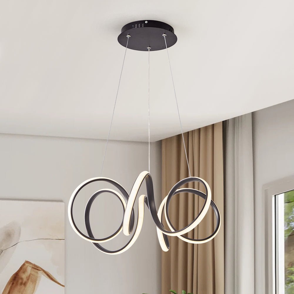 Modern Dimmable LED Twist Ribbon Pendant Light