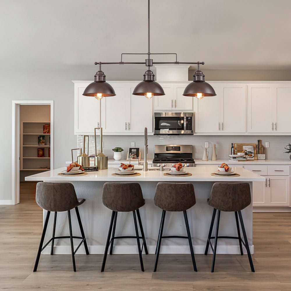 (OpenBox) Modern Farmhouse 3-light Island Pot Lid Dome Pendant