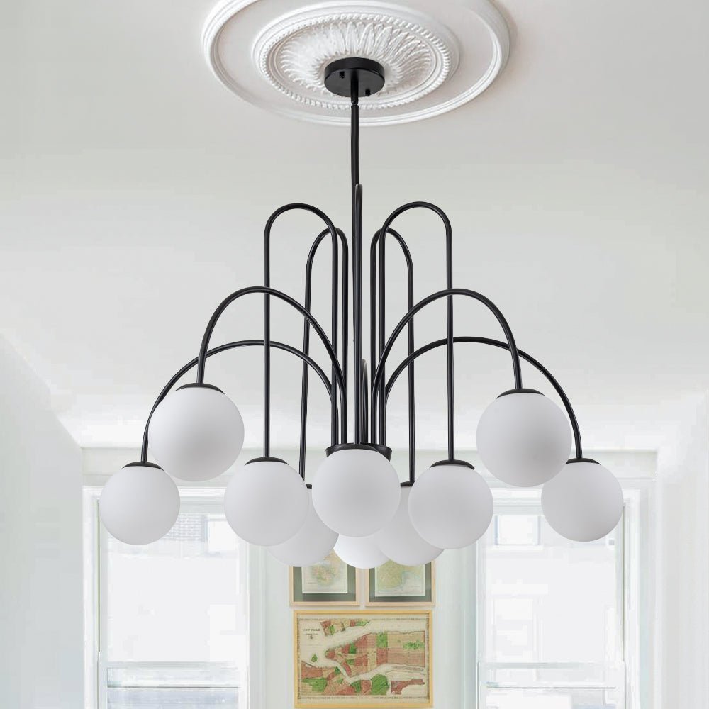(OpenBox) 10-Light Frosted Glass Globe Bubble Chandelier