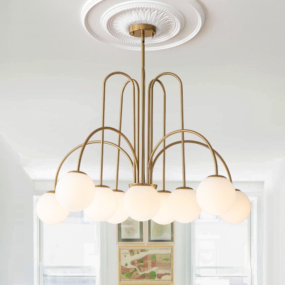 (OpenBox) 10-Light Frosted Glass Globe Bubble Chandelier