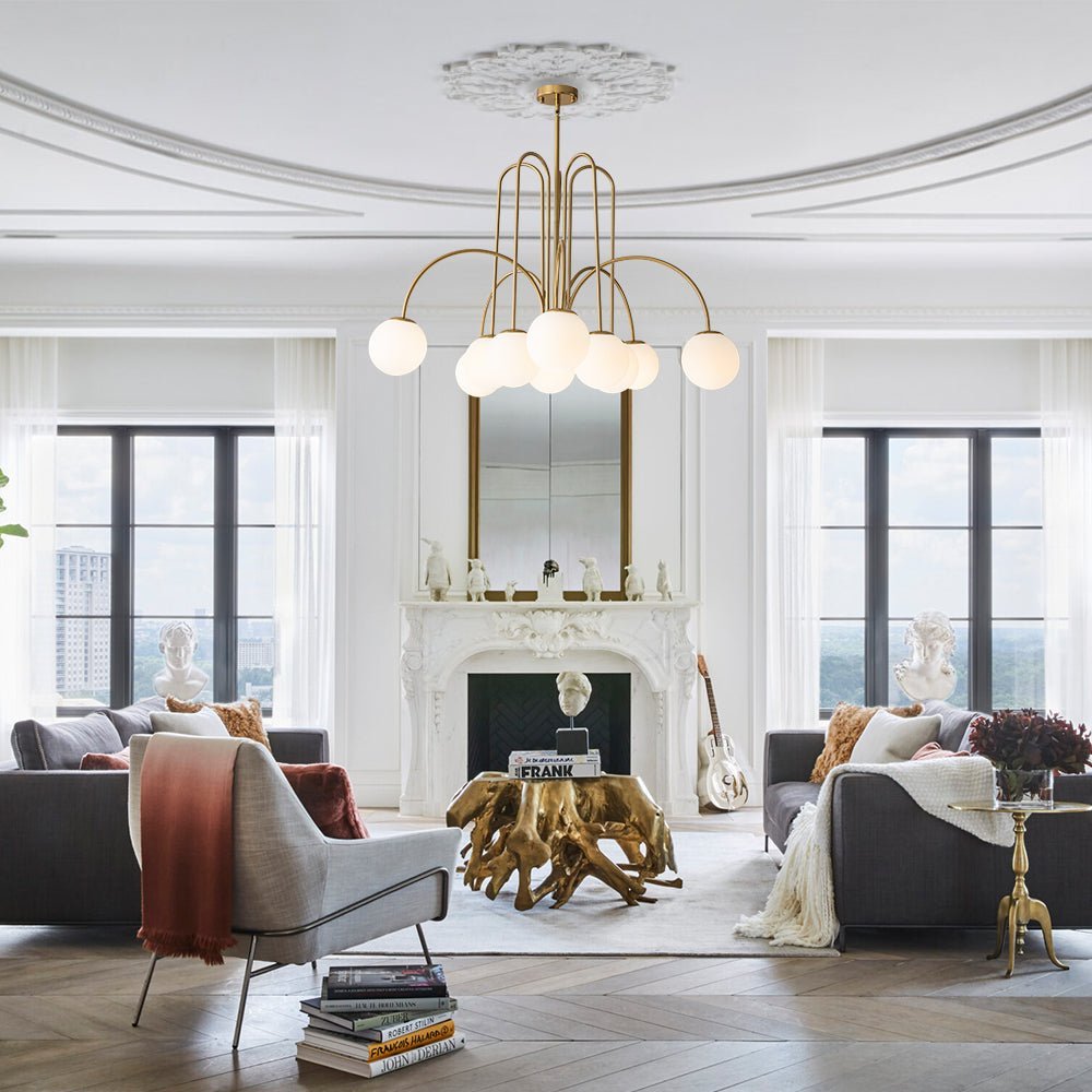 (OpenBox) 10-Light Frosted Glass Globe Bubble Chandelier