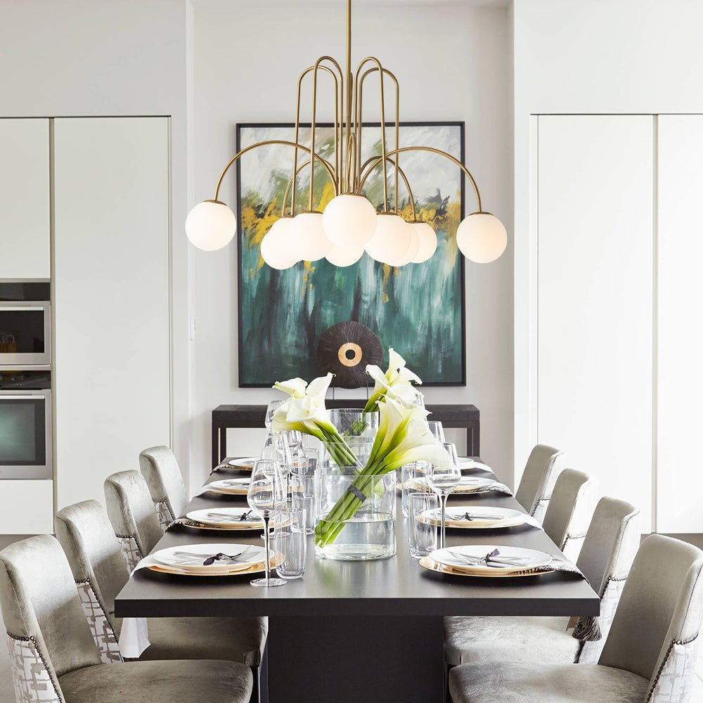 (OpenBox) 10-Light Frosted Glass Globe Bubble Chandelier