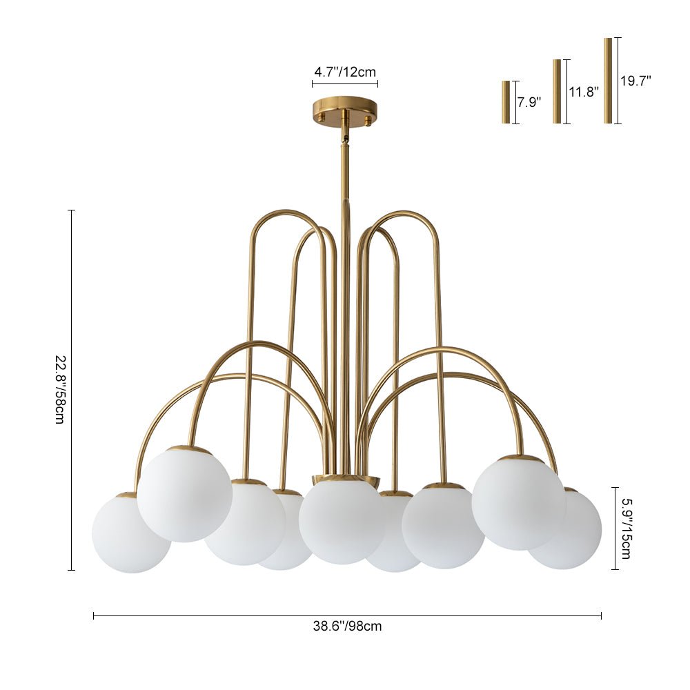 (OpenBox) 10-Light Frosted Glass Globe Bubble Chandelier