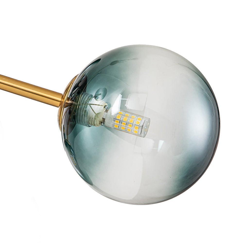 (OpenBox) 15-Light Branch Blue Glass Globe Bubble Chandelier