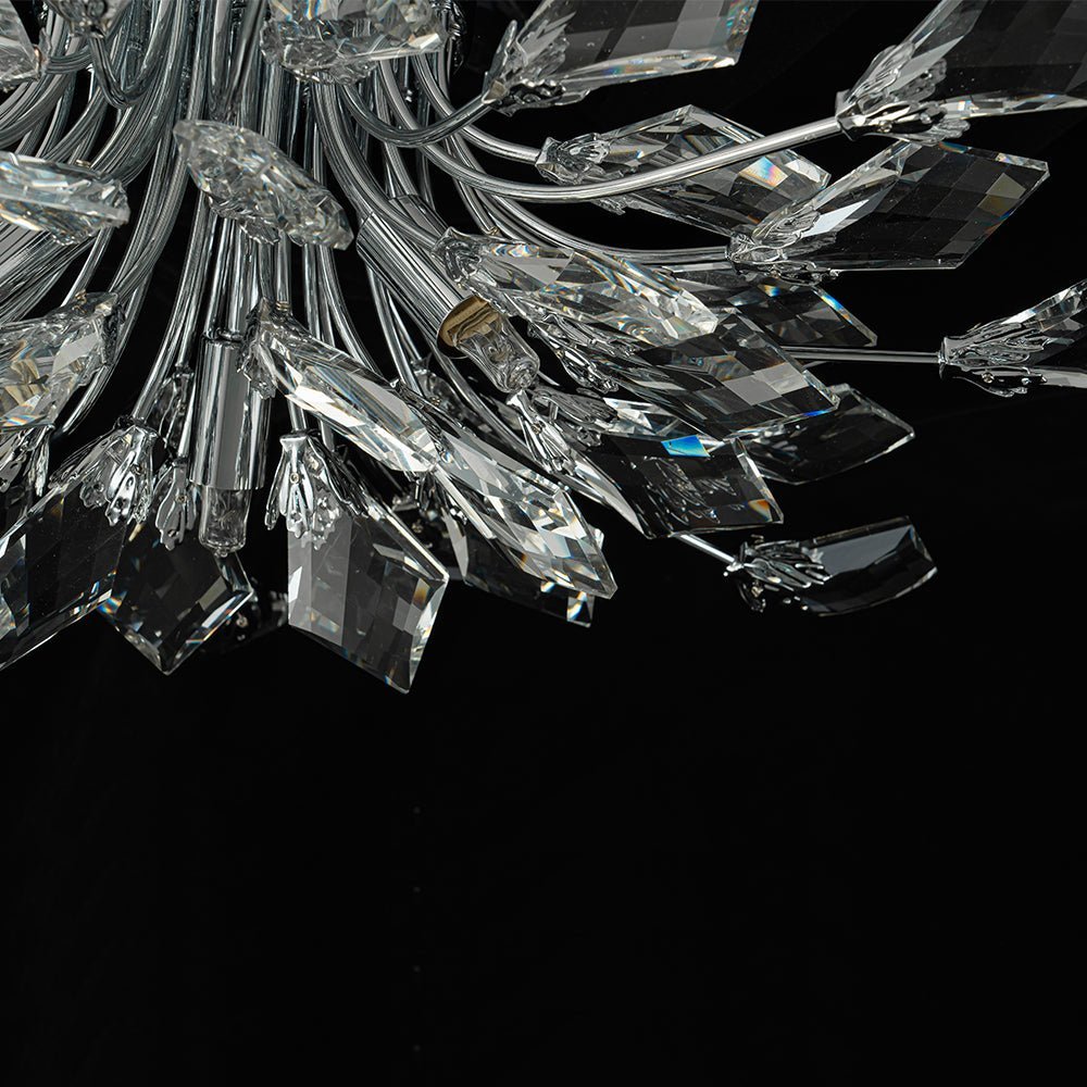 (OpenBox) 4-Light Bloom Crystal Leaf Semi Flush Mount Light