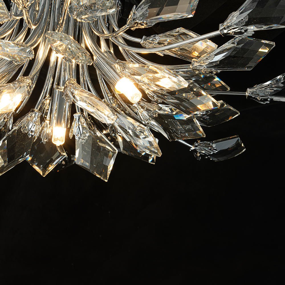 (OpenBox) 4-Light Bloom Crystal Leaf Semi Flush Mount Light