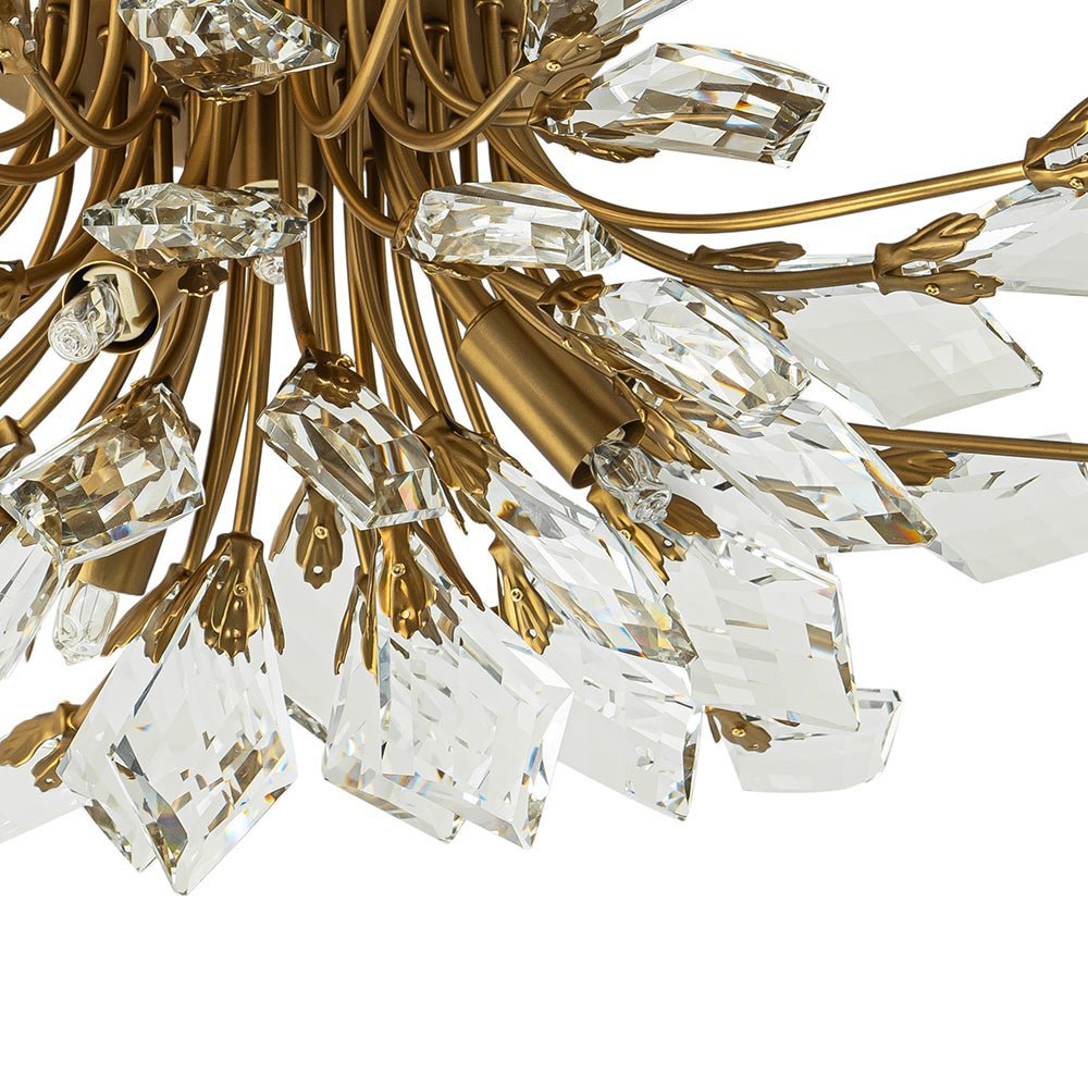 (OpenBox) 4-Light Bloom Crystal Leaf Semi Flush Mount Light