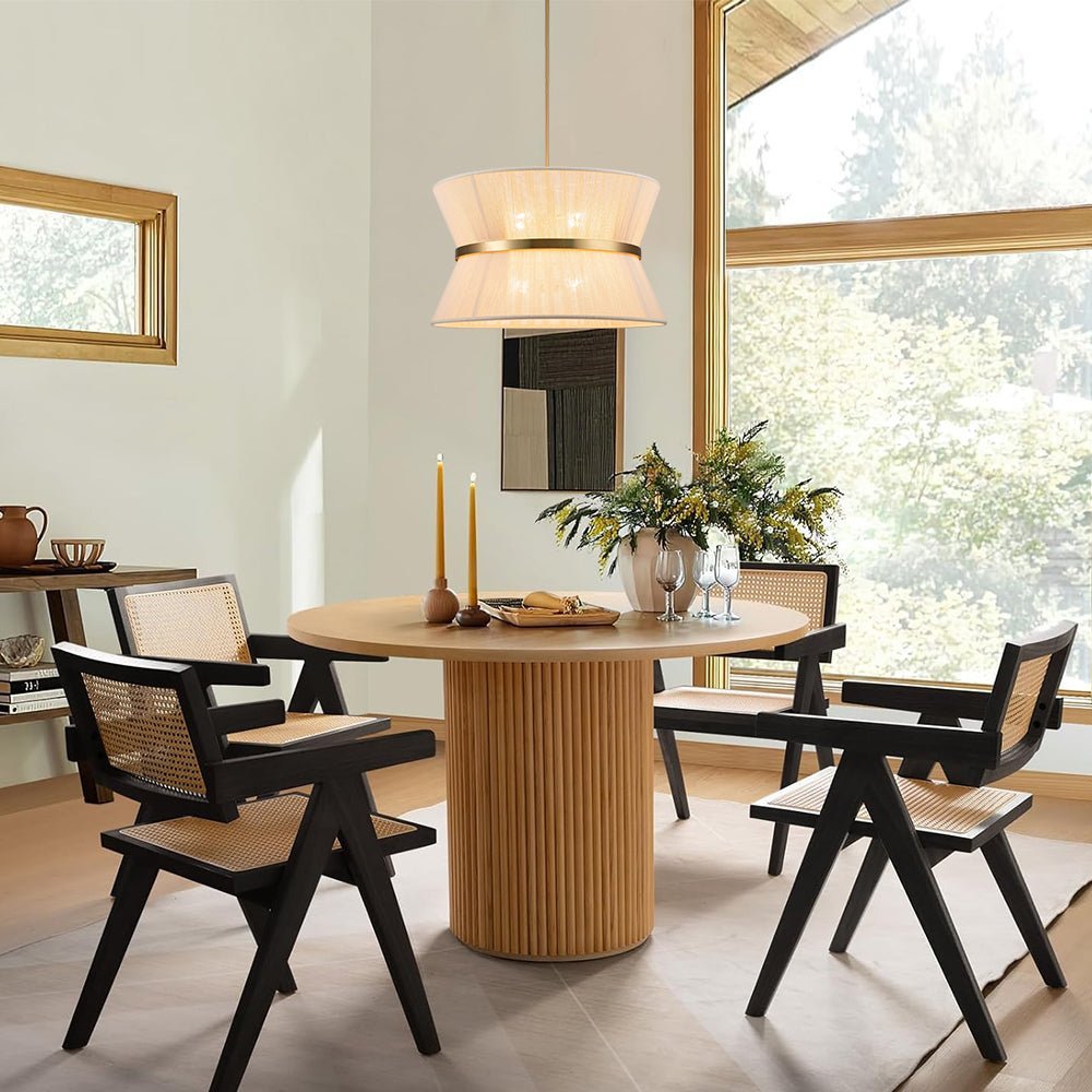 (OpenBox) Boho 2-Tier Woven Thread Tapered Drum Pendant Light