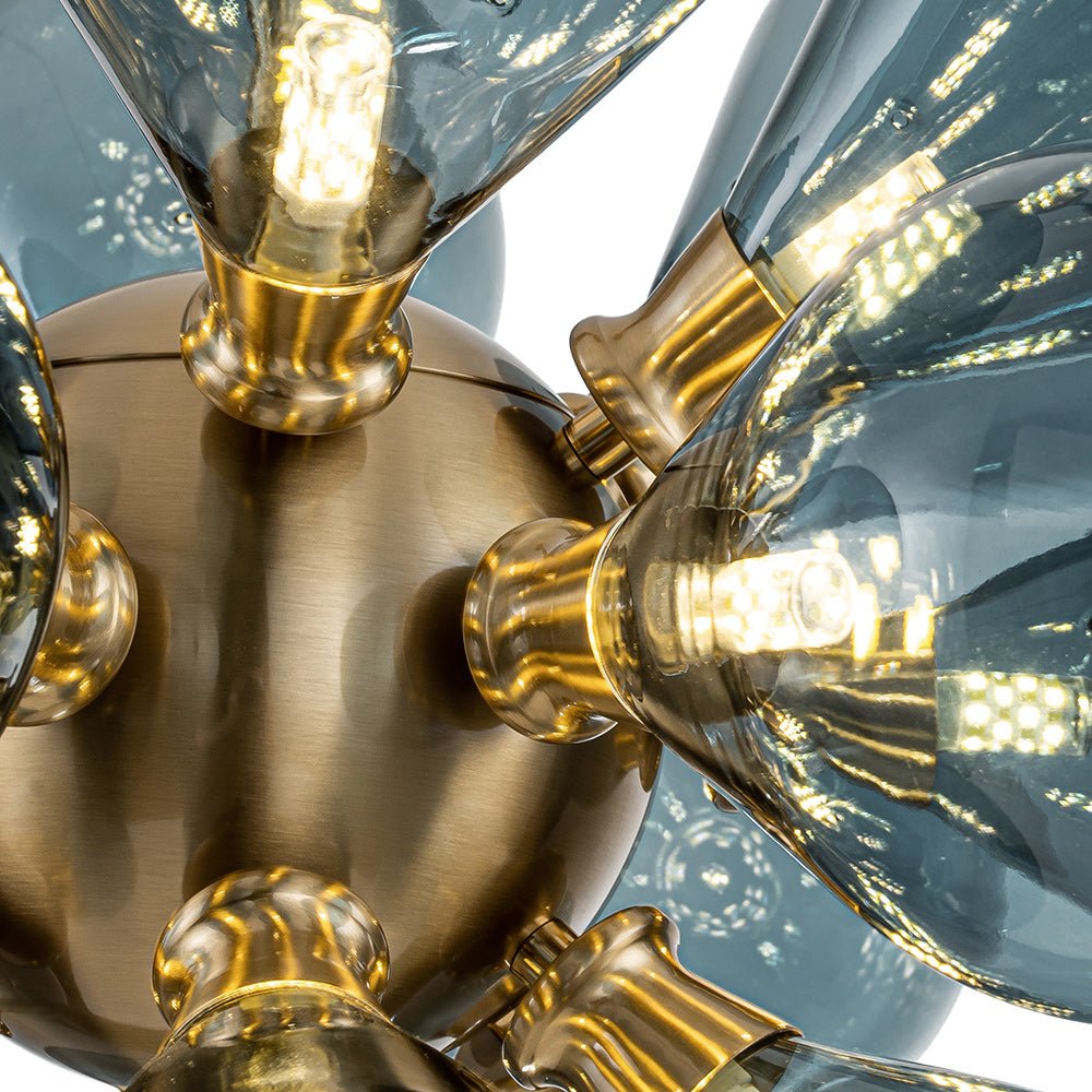 (OpenBox) Cluster Blue Glass Bubble Chandelier