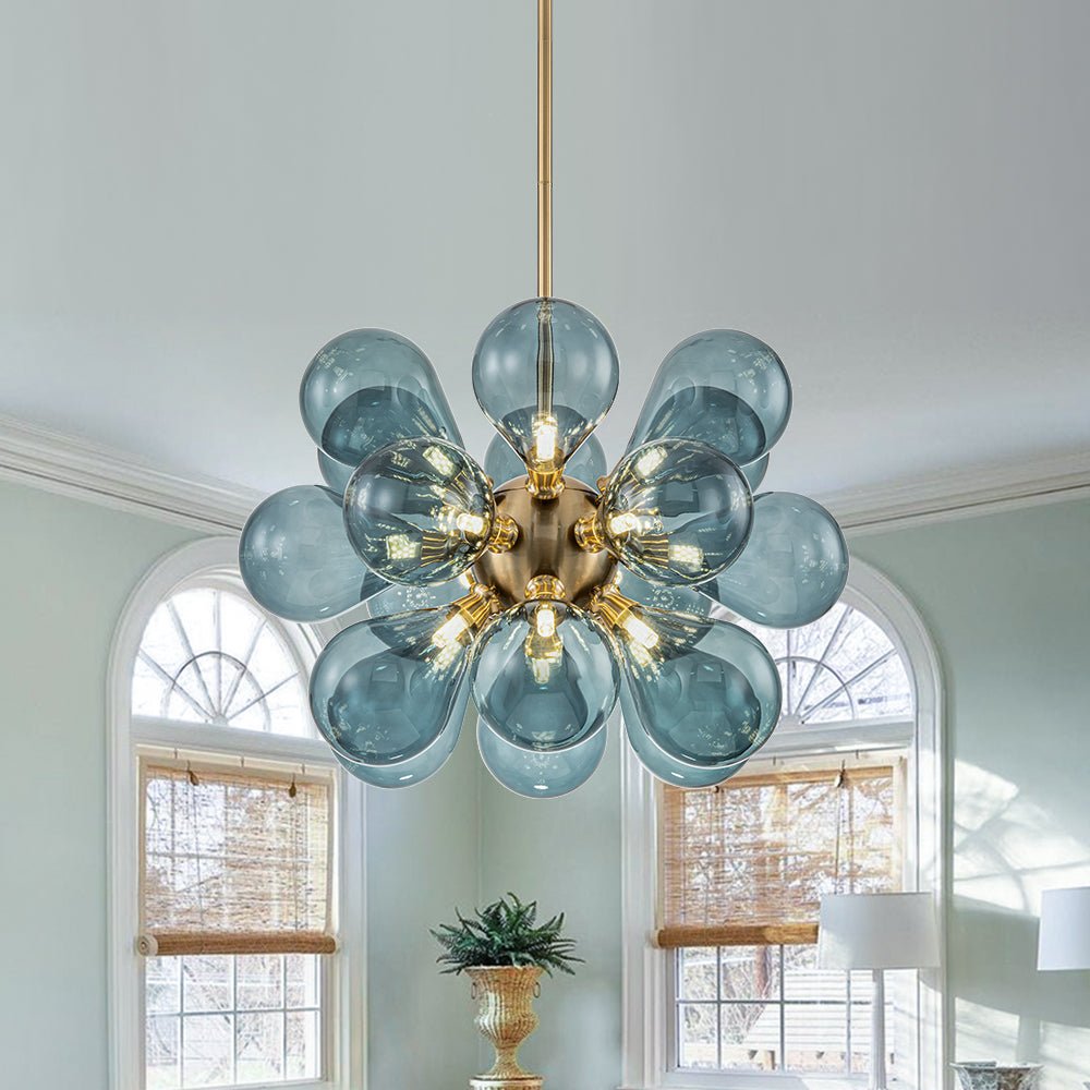 (OpenBox) Cluster Blue Glass Bubble Chandelier