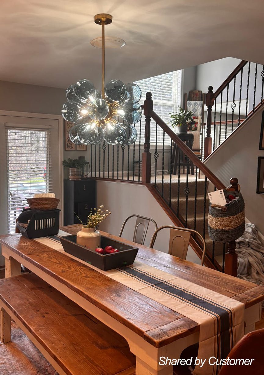 (OpenBox) Cluster Blue Glass Bubble Chandelier