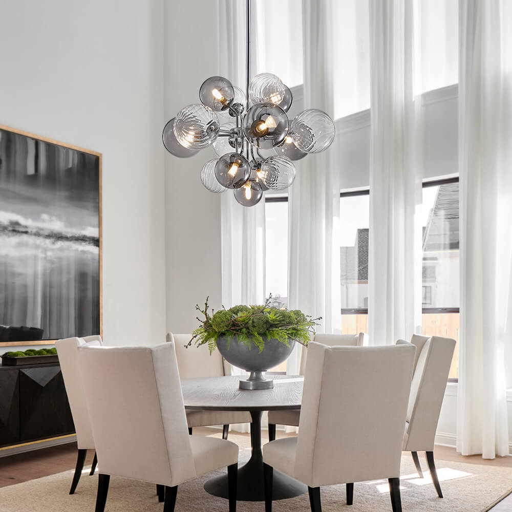 (OpenBox) Cluster Glass Globe Bubble Chandelier 23.6/31.5 Wide Large Chandelier