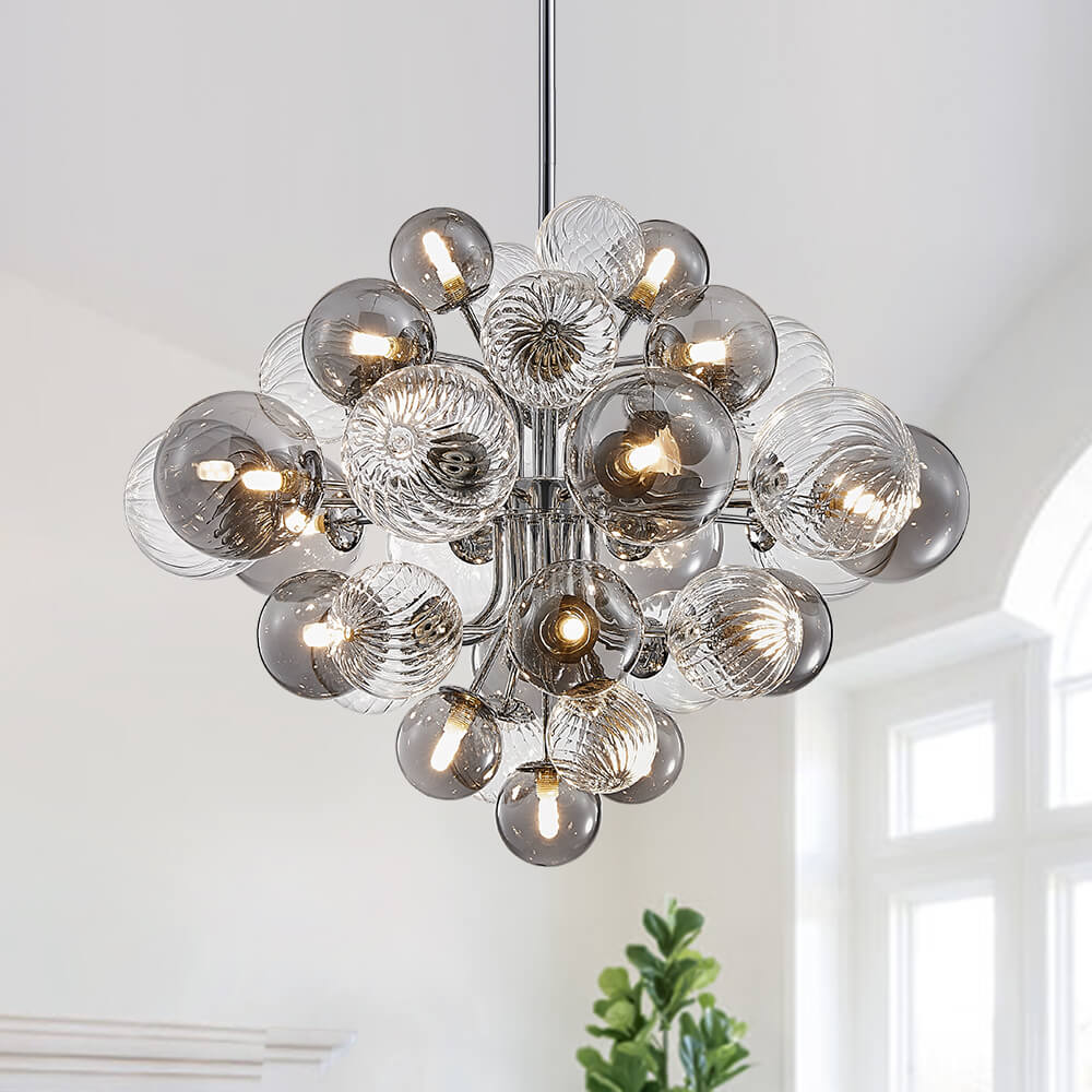 (OpenBox) Cluster Glass Globe Bubble Chandelier 23.6/31.5 Wide Large Chandelier