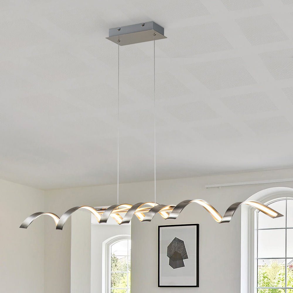 (OpenBox) Dimmable Wavy Linear LED Kitchen Island Pendant