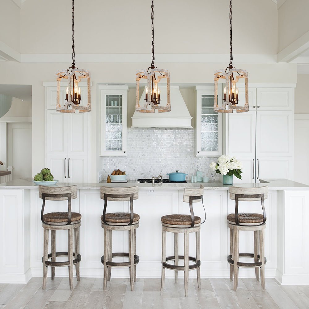(OpenBox) Farmhouse Wood Cylinder Pendant Light