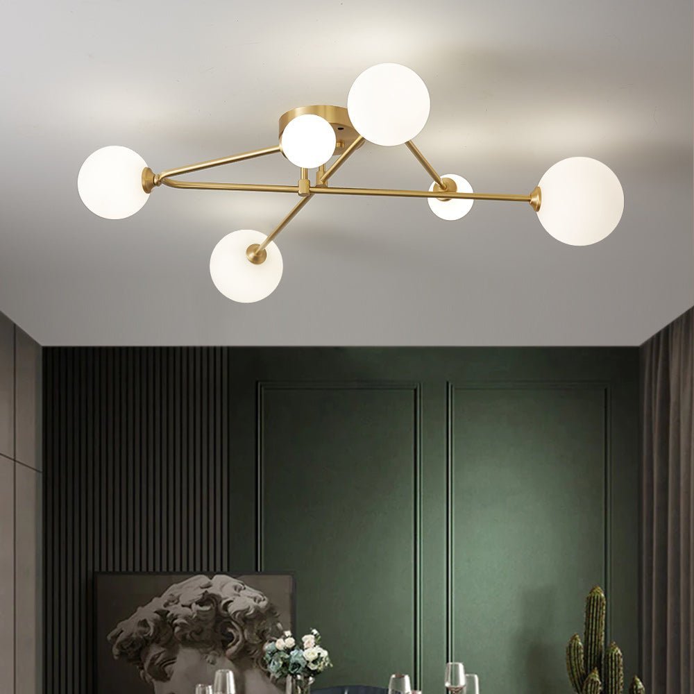 (OpenBox) Frosted Bubble Linear Sputnik Semi Flush Mount