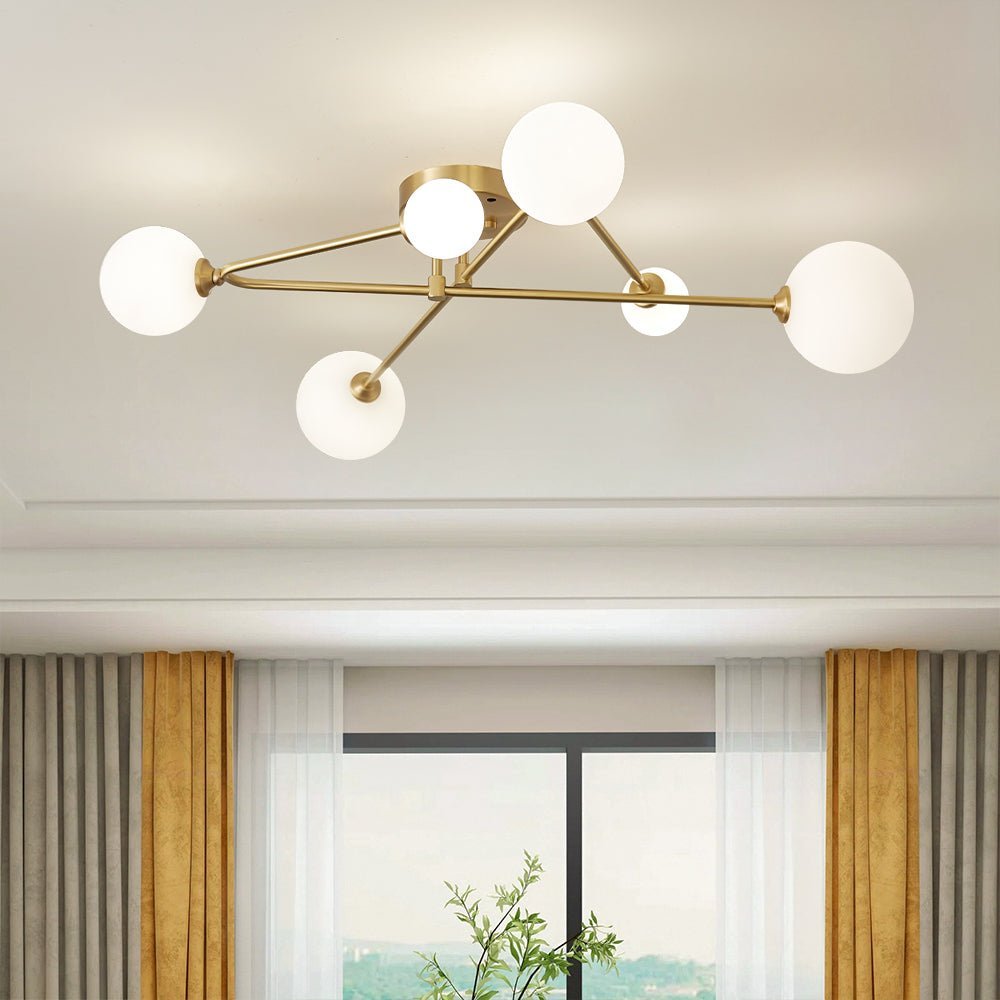 (OpenBox) Frosted Bubble Linear Sputnik Semi Flush Mount