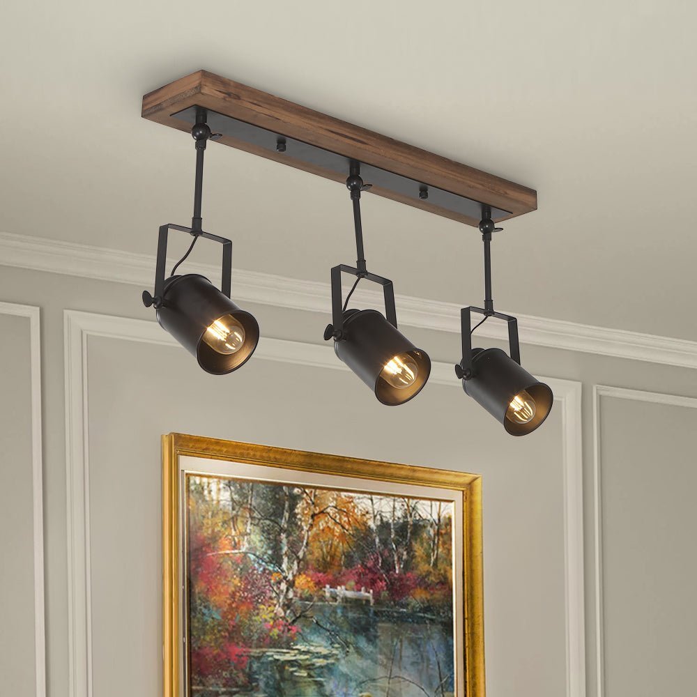 (OpenBox) Industrial 3-Light Semi Flush Track Light