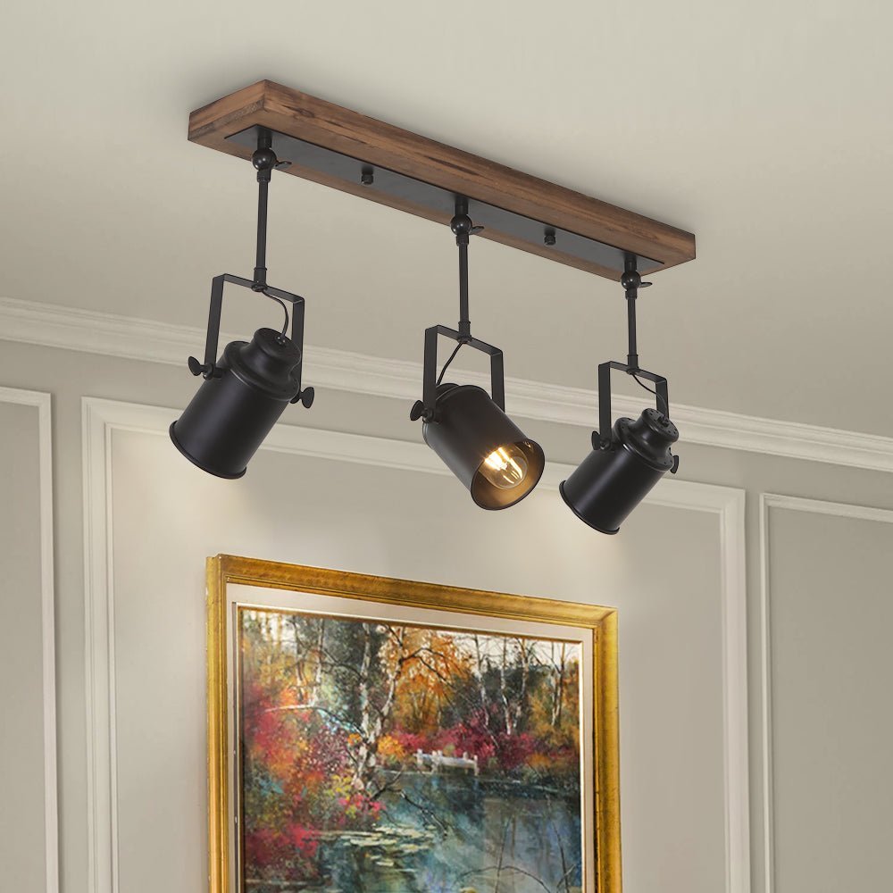 (OpenBox) Industrial 3-Light Semi Flush Track Light