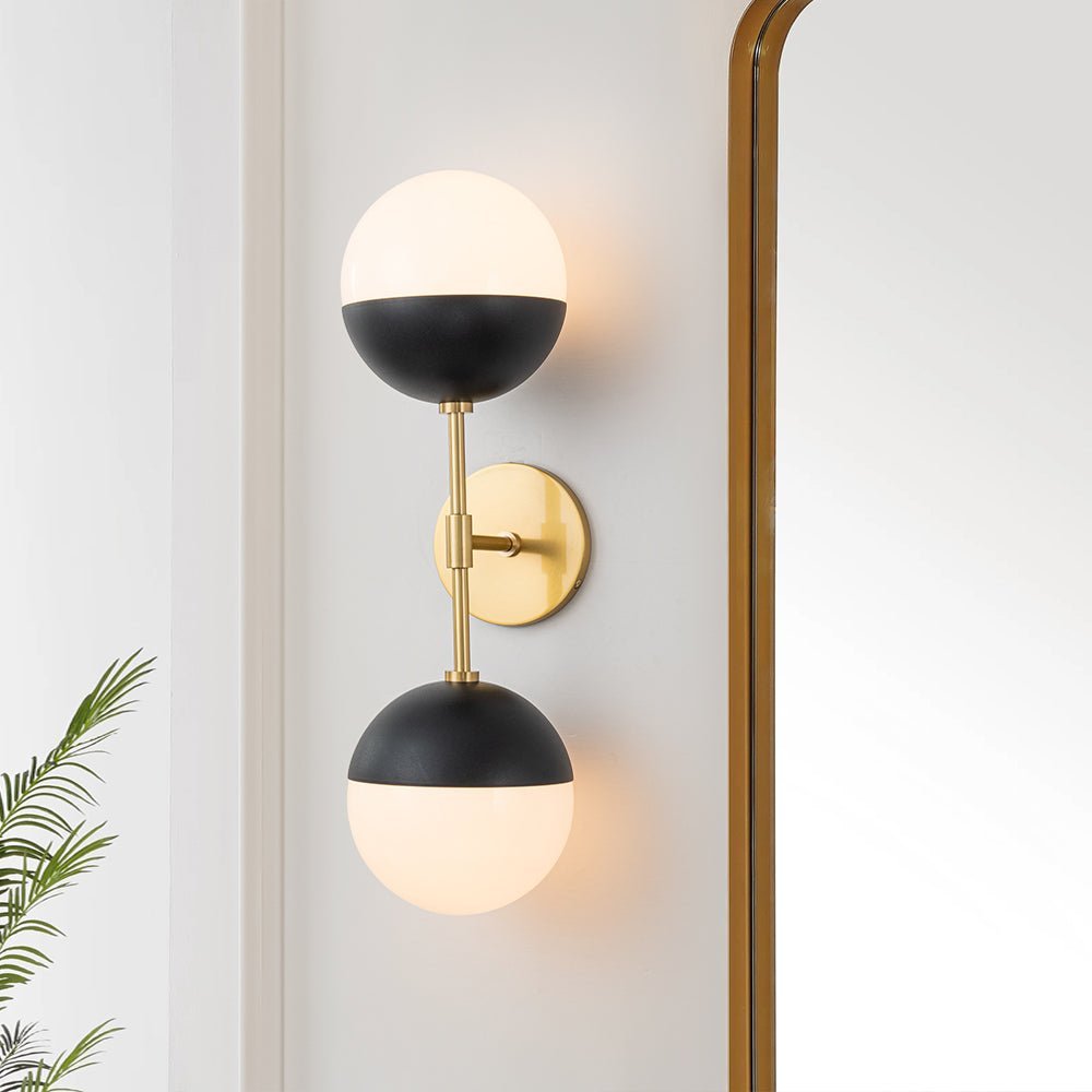 (OpenBox) Modern 2-Light Opal Glass Globe Wall Sconce