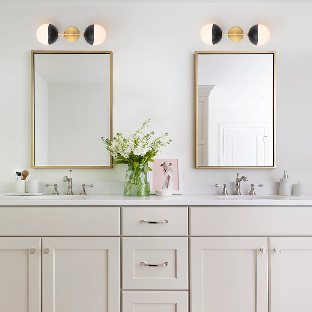 (OpenBox) Modern 2-Light Opal Glass Globe Wall Sconce