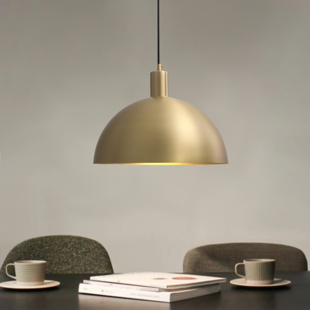 (OpenBox) Modern Brass Single Dome Pendant Light