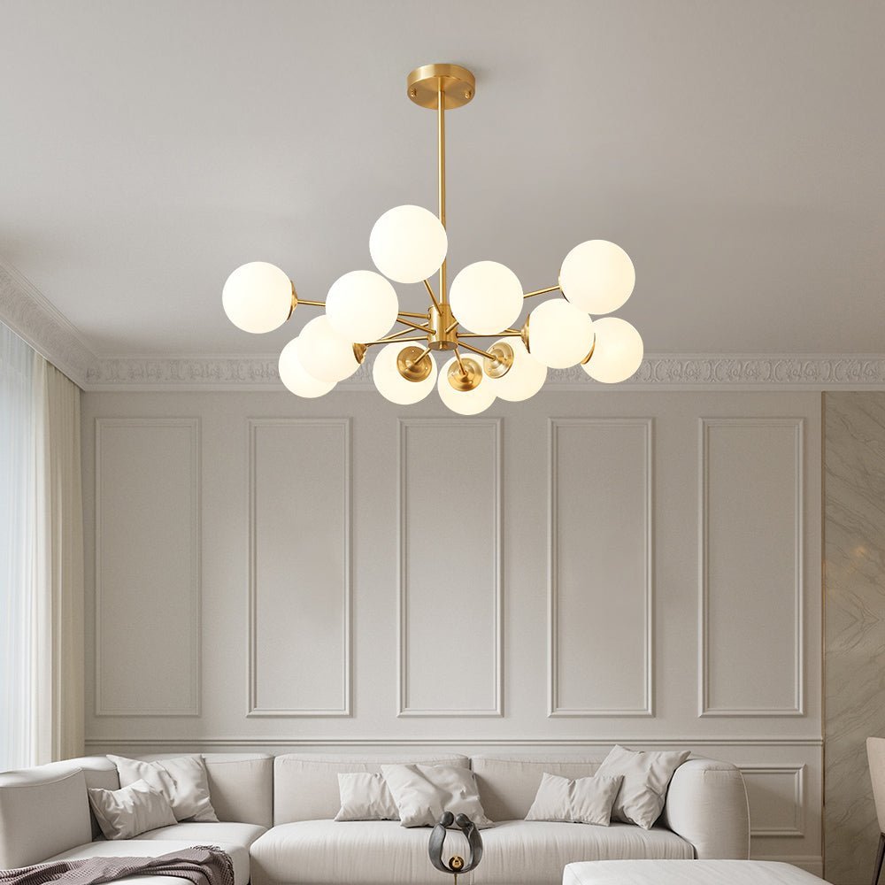(OpenBox) Opal Glass Globe Sputnik Chandelier